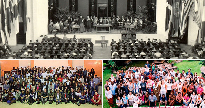 WSCF General Assemblies - 1992 in Beijing, 2004 in Chiang Mai, and 2015 in Bogotá